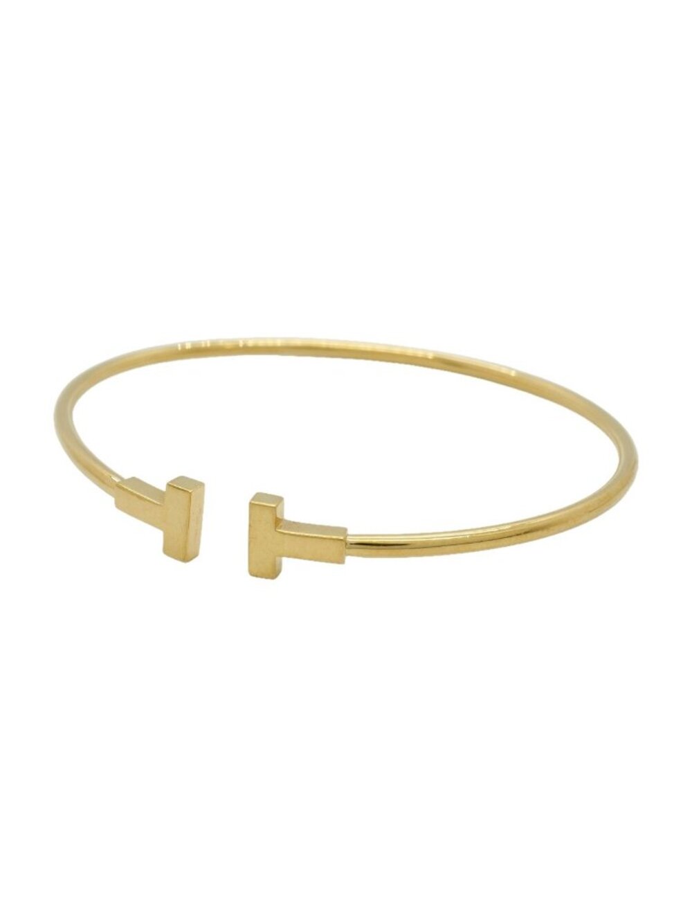 Tiffany & Co Bangle T Wire Narrow 18K Yellow Gold Bracelet